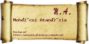 Mohácsi Atanázia névjegykártya
